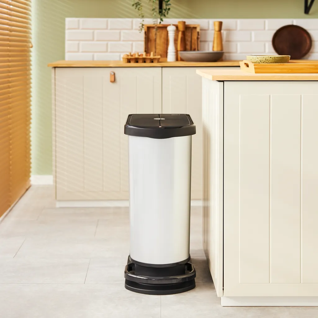 ROTHO Treteimer Duo 50 L PASO, Farbe:Silber Metallic 3 ROTHO Treteimer Duo 50 L PASO, Farbe:Silber Metallic – Bild 2