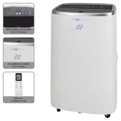 Clatronic Mobile Klimaanlage/Klimagerät (smart Home) CL 3750; Amazon Alexa & Google Assistant; 12.000 BTU/h 3in1 Kühlen, Mit Abluftschlauch; Fernbedienung; Weiß -Haushaltswaren Store 8d9ef7f9843237a026b4a7c99e317c70