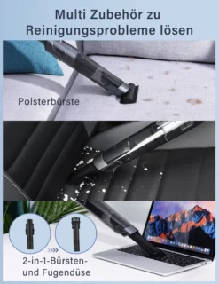 DAYNEE® Handstaubsauger Akku, Kabellos, Beutellos, Akkusauger,Auto Staubsauger,Handsauger, 16000Pa Akku Staubsauger Mit Ladestation, Bis Zu 25 Minuten Laufzeit, Inkl. 3 Waschbarer HEPA-Filter Für Auto, Tierhaare, Zuhause, Küche -Haushaltswaren Store 8e30cd54188c85cb0a66d65940bc97bc
