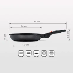 Linnuo Aluguss Pfanne 24 Cm Abnehmbarer Griff, Antihaftbeschichtete Pfanne Induktion Und Alle Herden, Dicker Boden Optimale Wärmeverteilung, Pfanne Ofenfest, Bratpfanne 24 Cm Hoher Rand | Frying Pan