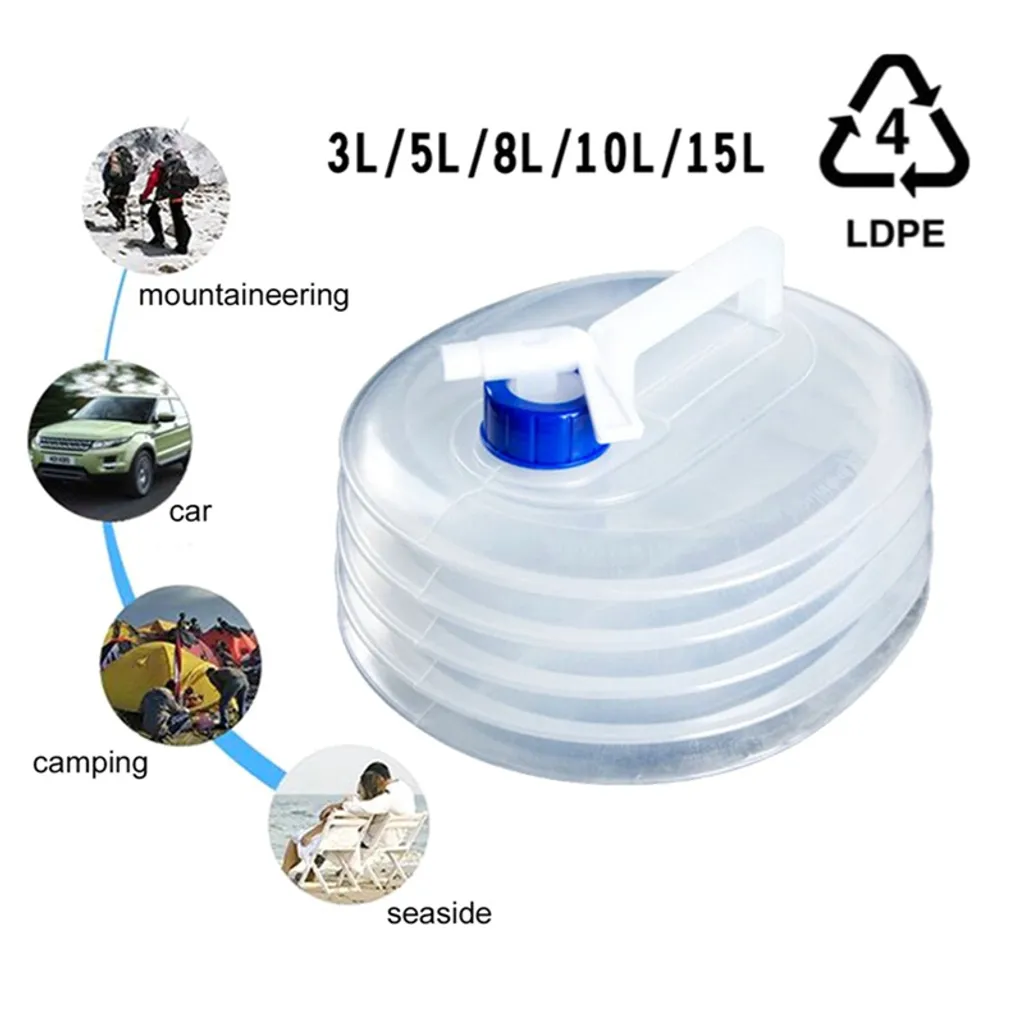 5L Faltbarer Wasserkanister Mit Hahn Haltegriff Wassertank Wassereimer Wasserbehälter Für Camping Wandern Angeln Picknick Grillen 5 5L Faltbarer Wasserkanister Mit Hahn Haltegriff Wassertank Wassereimer Wasserbehälter Für Camping Wandern Angeln Picknick Grillen – Bild 3