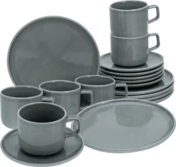 CreaTable 16734 Kaffeeservice Chef Collection Für 6 Personen, Porzellan, Grau (1 Set, 18-teilig) -Haushaltswaren Store 8f8d79f5cb7939cd486b0fe95facdbea