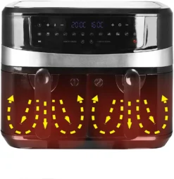 Emerio AF-126672 XXL Doppel Heißluft-Fritteuse Air-Fryer 2 X 4,5 Liter 12 Programme -Haushaltswaren Store 8f96532d21c47600a21aa8beec6ef551