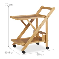 Relaxdays Küchenwagen Bambus Mit 2 Ablagen -Haushaltswaren Store 8feaf06de675b131633bda610cbf1b1c