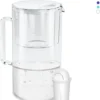 Wessper Wasserfilterkanne Aus Glas 2.5 L Kompatibel Mit Brita Classic -wasserfilterkartuschen | Inklusive 1 Wasserfilter-kartusche, Reduziert Kalk Und Chlor, Weiß
