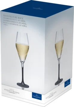 Villeroy & Boch Champagnerkelch Manufacture Rock Klar,schwarz, 4 Tlg. -Haushaltswaren Store 91148318fb471dce02b2355462740858