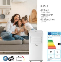 SUNTEC Mobiles Lokales Klimagerät Impuls 2.0 Eco | Für Räume Bis 60 M3 (25 M2) | Inkl. Abluftschlauch | Kühler Und Entfeuchter Mit ökologischem Kühlmittel R290 | 7.000 BTU/h, EEK A 11 SUNTEC Mobiles Lokales Klimagerät Impuls 2.0 Eco | Für Räume Bis 60 M3 (25 M2) | Inkl. Abluftschlauch | Kühler Und Entfeuchter Mit ökologischem Kühlmittel R290 | 7.000 BTU/h, EEK A -Haushaltswaren Store 926395cd4375ca94439ba05af82831fb