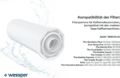 Wessper 2 Stück Wasserfilter Für Sage Kaffeemaschinen | Barista Zubehör Ersatz Für Sage Claro Swiss, Sage Barista Express Pro SES008, SES875,BES920, SES980, SES990, SES810, BES811, SES878, SES880 19 Wessper 2 Stück Wasserfilter Für Sage Kaffeemaschinen | Barista Zubehör Ersatz Für Sage Claro Swiss, Sage Barista Express Pro SES008, SES875,BES920, SES980, SES990, SES810, BES811, SES878, SES880 -Haushaltswaren Store 9275a939f99b9d87e74177b02c374489