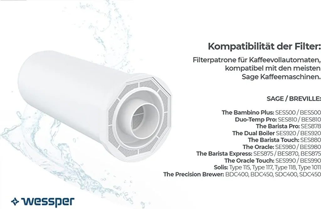 Wessper 2 Stück Wasserfilter Für Sage Kaffeemaschinen | Barista Zubehör Ersatz Für Sage Claro Swiss, Sage Barista Express Pro SES008, SES875,BES920, SES980, SES990, SES810, BES811, SES878, SES880 11 Wessper 2 Stück Wasserfilter Für Sage Kaffeemaschinen | Barista Zubehör Ersatz Für Sage Claro Swiss, Sage Barista Express Pro SES008, SES875,BES920, SES980, SES990, SES810, BES811, SES878, SES880 – Bild 9
