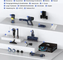 VICSONIC S7 Akku Staubsauger, 30000PA/480W Starke Saugleistung Staubsauger Kabellos Bis Zu 65 Min Laufzeit, 7-in-1 Staubsauger Beutellos, Smartes Touch Display, 180 ° Faltbar, 4 Leistungstufe, Blau 21 VICSONIC S7 Akku Staubsauger, 30000PA/480W Starke Saugleistung Staubsauger Kabellos Bis Zu 65 Min Laufzeit, 7-in-1 Staubsauger Beutellos, Smartes Touch Display, 180 ° Faltbar, 4 Leistungstufe, Blau -Haushaltswaren Store 9284fdc8259e7190358c9617154babf3