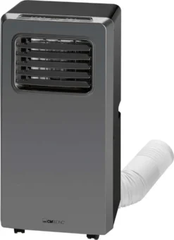 Clatronic Klimagerät CL 3672 Mit LED-Display - Farbe: Anthrazit/Silber - Funktionen: Kühlen, Entfeuchten, Gebläse - 880 W - Inkl. 1,5 M Abluftschlauch + Fensterabluft-Kit + Infrarot-Fernbedienung; 263 808 -Haushaltswaren Store 92f8a7b26f2fc4ac93f316589d219376