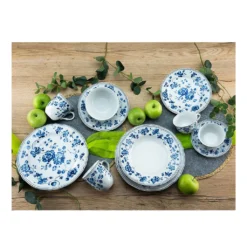CreaTable 22543 Kombiservice Royal Blue Flower Für 4 Personen, Porzellan, Mehrfarbig (1 Set, 16-teilig) -Haushaltswaren Store 939a76b01df1155741caca6a837188b1