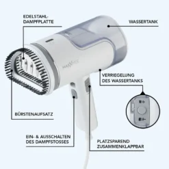 Dampfbürste Bürste Dampfglätter Dampfbügler Dampfer Steamer Wassertank MAXXMEE -Haushaltswaren Store 939ed176bd77a837de4f421acf50b033
