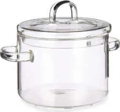 Kochtopf Mit Deckel Durchsichtig Borosilikatglas (13,5 X 13,8 X 19 Cm)