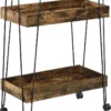 Servierwagen Vaxholm 78x62x32cm Barwagen Beistellwagen Rollwagen Bis 10 Kg Stahlgestell Dunkler Holzton -Haushaltswaren Store 9573efc574b24bec27f79792c1f22e0c