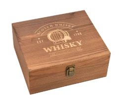 Whisky Geschenk-Set Mit 2 Gläsern, Eiswürfeln Aus Edelstahl, Zange, Samtbeutel In Einer Schönen Holzbox -Haushaltswaren Store 95ce63a5eab960339b1c56b8e6d3a363