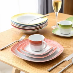 VEWEET Tafelservice 'SPARK' Aus Porzellan, 60-tlg Kombiservice, Kaffeetassen, Untertasse, Dessertteller, Speiseteller Und Suppenteller, Komplettservice Für 12 Personen 15 VEWEET Tafelservice 'SPARK' Aus Porzellan, 60-tlg Kombiservice, Kaffeetassen, Untertasse, Dessertteller, Speiseteller Und Suppenteller, Komplettservice Für 12 Personen -Haushaltswaren Store 974f34bf3ba1da919b2438fbb3d659bb