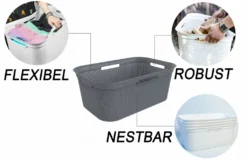 ROTHO 4er Set Wäschekorb 41l Brisen, Farbe:Anthrazit 9 ROTHO 4er Set Wäschekorb 41l Brisen, Farbe:Anthrazit -Haushaltswaren Store 9754f2bcc7cd72e62d2e5eb36e5ee206