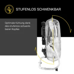 GUTFELS Bodenventilator VB 37058 Ch | Ventilator | Metall | 70 W Leistung | Silber -Haushaltswaren Store 9858da5da98ea86f7f9981a0adc8612d