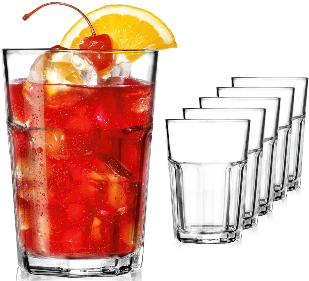 Allzweck-Trinkgläser 350ml (max.360ml) Set 6-Teilig Aus Glas 3 Allzweck-Trinkgläser 350ml (max.360ml) Set 6-Teilig Aus Glas