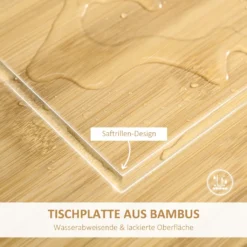 HOMCOM Küchenwagen Küchenrollwagen Servierwagen Mit Schublade Abnehmbares Tablett Bambus MDF Metall Weiß+Natur 58 X 37 X 83 Cm -Haushaltswaren Store 98e6140058505804a2309062b24b7424