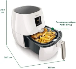 Philips Heißluftfritteuse Airfryer HD 9216/80 - Fassungsvermögen 800g - 1.425 Watt -Haushaltswaren Store 98f2e704a384e97053f9cd1ff729f024