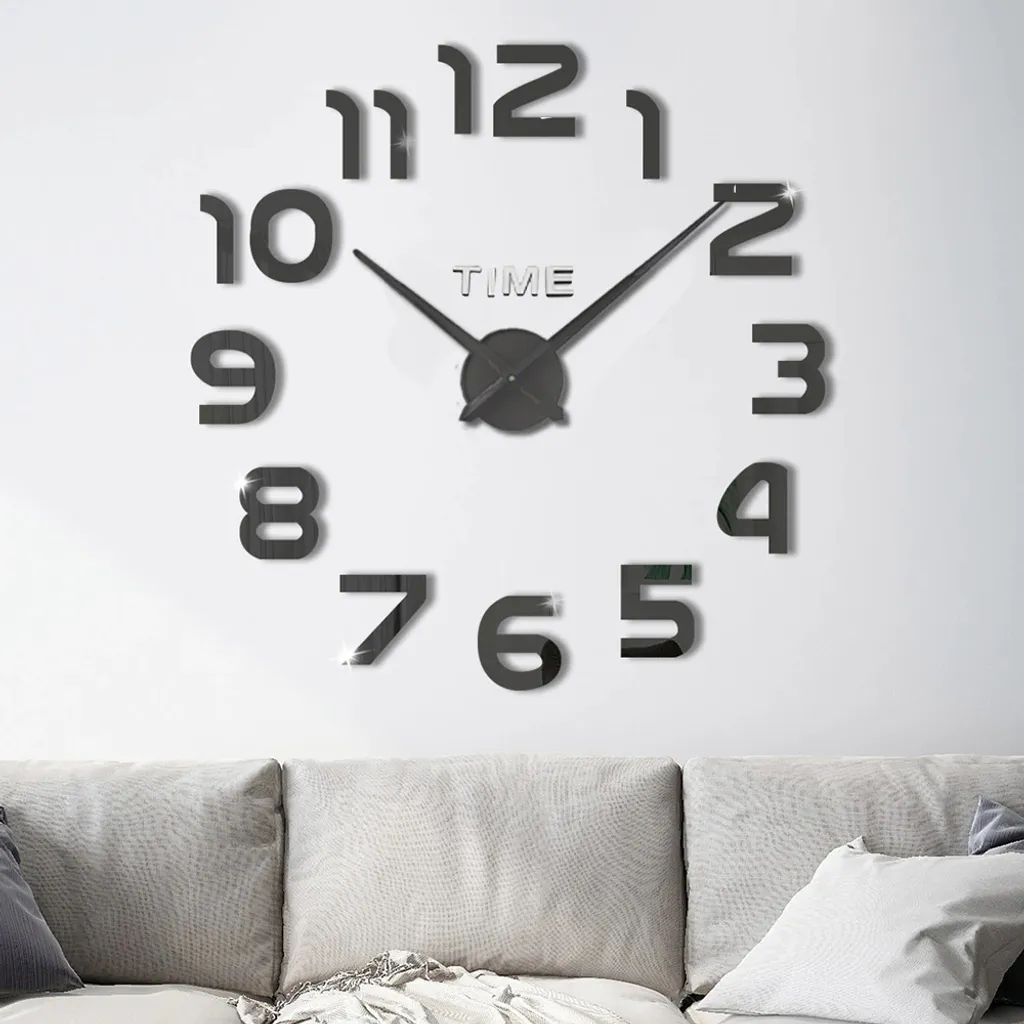 3D Wanduhren Wanduhr Groß Uhr Mute Decor Wandtattoo Modern Deko Geschenk Home Office Büro DIY Wohnwand Wohnzimmer Wand Decoration Design Schwarz Retoo 10 3D Wanduhren Wanduhr Groß Uhr Mute Decor Wandtattoo Modern Deko Geschenk Home Office Büro DIY Wohnwand Wohnzimmer Wand Decoration Design Schwarz Retoo – Bild 8