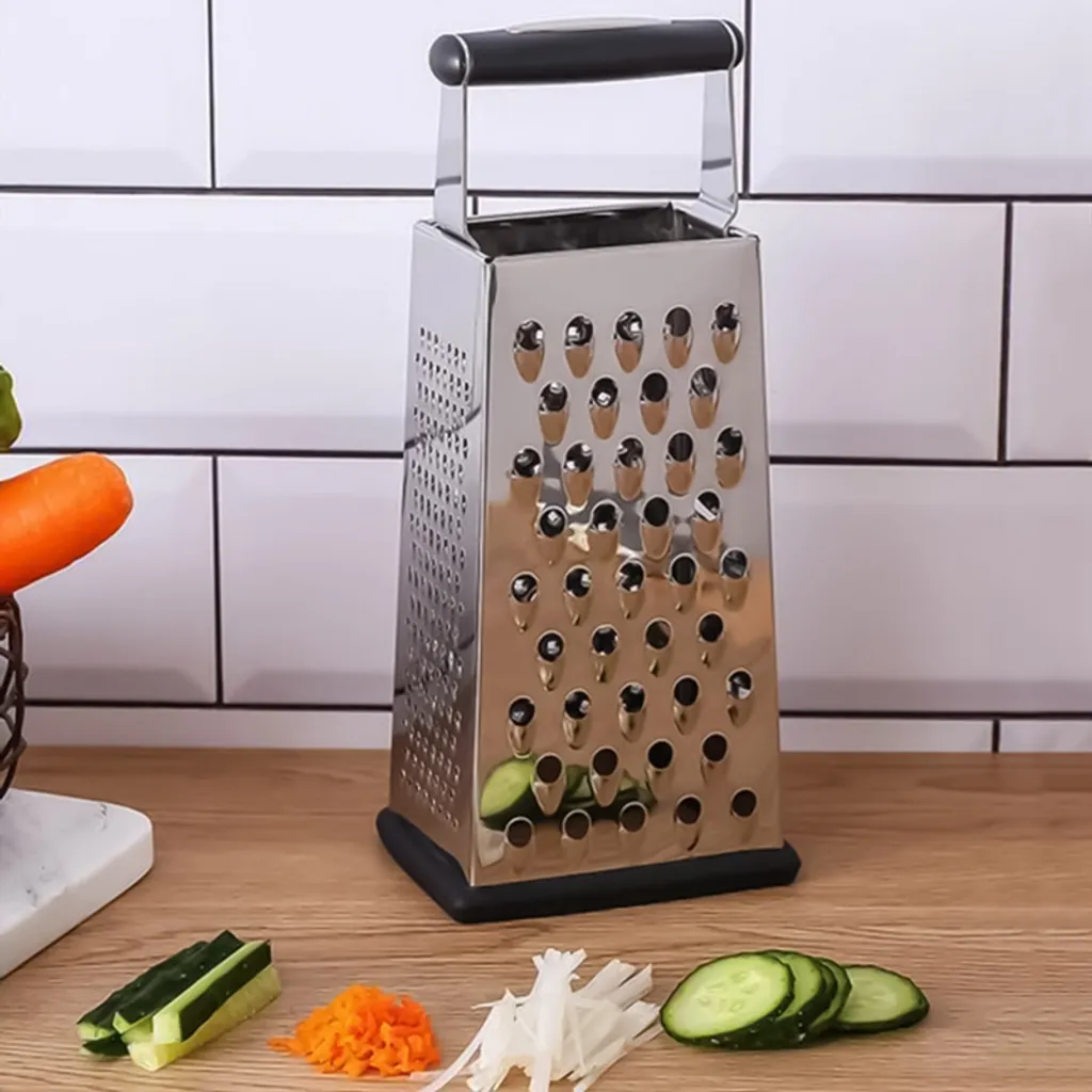 Edelstahl Käsereibe Antihaft Kistenreibe 4 Seiten Für Käse, Gemüse, Ingwer,Karotten 7 Edelstahl Käsereibe Antihaft Kistenreibe 4 Seiten Für Käse, Gemüse, Ingwer,Karotten – Bild 5