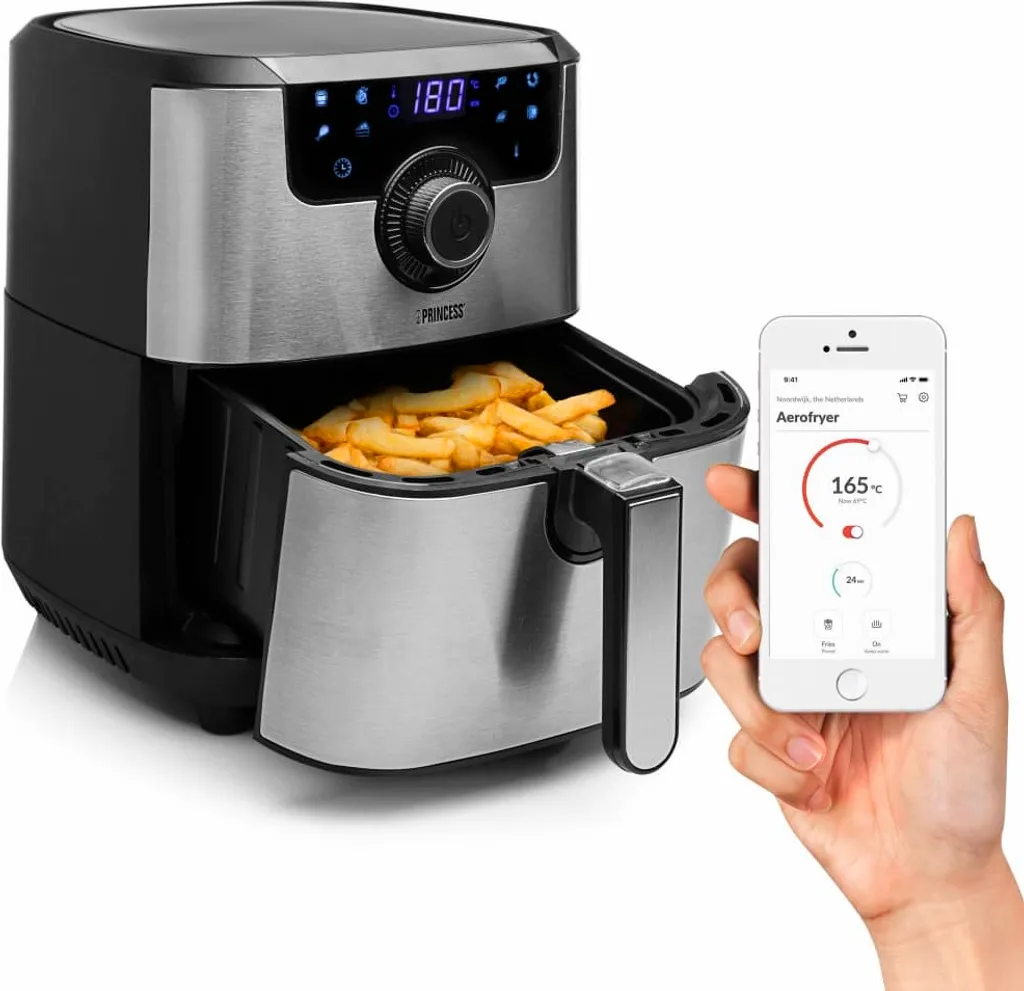 Princess Aerofryer Smart 1500 W 4,5 L Silbern 6 Princess Aerofryer Smart 1500 W 4,5 L Silbern – Bild 4