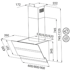 Dunstabzugshaube 60cm HERMES607WM RGBW Ambientebeleuchtung -Haushaltswaren Store 9b685211ee8d37c727bb6b0cb4746c2c
