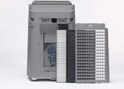 SHARP UA-HD50E-L Luftreiniger (mit Befeuchtungsfunktion, Verbesserung Der Luftqualität, Ideal Für Allergiker, Drei Stufen Filtersystem, HEPA-Filter, Räume Bis Zu 38 M²) Hellgrau [Energieklasse A] -Haushaltswaren Store 9c7dcae02ef221ecfa76b7db9193601c