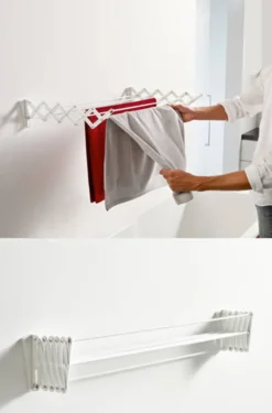 Ausziehbarer Wandwäschetrockner Wäschetrockner Inkl. 2 Wandmontage-Sets - Trockenlänge 4,20 M -Haushaltswaren Store 9d4b0c3fe1499a0146f89c637dc79a33