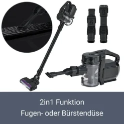 Juskys 2in1 Handstaubsauger & Akku Staubsauger - Beutellos & Kabellos – Bis 55 Min Laufzeit - Lithium-Ionen Akku, Wandhalterung & Ladestation – Schwarz -Haushaltswaren Store 9e550cf1004d5811b0fdba322848c513