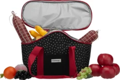 Anndora Kühltasche 20 L - Schwarz Weiß Gepunktet Isoliertasche Einkaufstasche - Snövit - Schwarz-Rot -Haushaltswaren Store 9ed0693df820dea0f314de99450d27f4