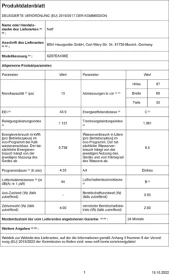 Neff S257EAX36E N 70 XXL-Vollintegrierter Geschirrspüler, 13 Maßgedecke, 60cm -Haushaltswaren Store 9fa6bd90604757c37566c05459a9bdcd