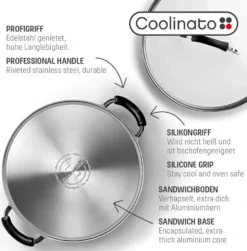 COOLINATO Schmorpfanne 28cm Aus Edelstahl – Beschichtet -Haushaltswaren Store a03e0d4fa0b9ddfca96dd0563103f351
