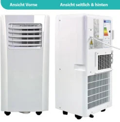 JUNG AIR TV05 Mobiles Klimagerät Mit Fernbedienung + Abluft-Schlauch - 3,2 KW/11000 BTU - STROMSPAREND, GERÄUSCHARM -100m³ Raum Kühlung, Klimaanlage Mobil Leise, Weiß -Haushaltswaren Store a0454b648b1d799cc88e72222f5c7ba5