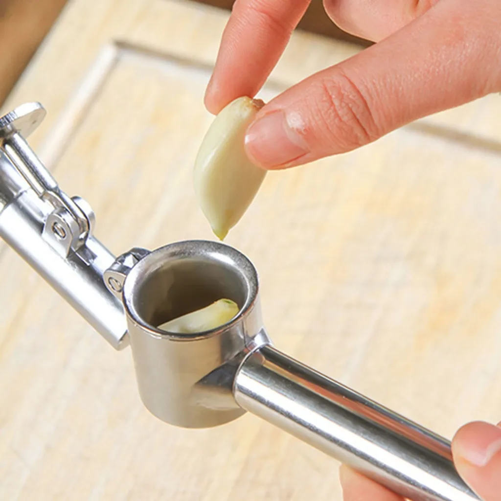 Edelstahl Knoblauchpresse, Ingwer Brecher Presse Aufschnitt Stampfer Küchenhelfer 7 Edelstahl Knoblauchpresse, Ingwer Brecher Presse Aufschnitt Stampfer Küchenhelfer – Bild 5
