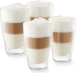 Tchibo 4er Latte Macchiato Gläser, Doppelwandig, Modernes Design, Heiß Und Kalt -Haushaltswaren Store a280b536fe48a2b67d75e6247e11b830