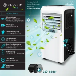 KESSER® – Klimaanlage Mobiles Klimagerät 4in1 Kühlen, Luftentfeuchter, Lüften, Ventilator - 12.000 BTU/h (3.500 Watt) 3,5 KW - Klima Mit Montagematerial, Fernbedienung Und Timer, Nachtmodus (EEK: A), Farbe:Weiß / Schwarz 16 KESSER® – Klimaanlage Mobiles Klimagerät 4in1 Kühlen, Luftentfeuchter, Lüften, Ventilator - 12.000 BTU/h (3.500 Watt) 3,5 KW - Klima Mit Montagematerial, Fernbedienung Und Timer, Nachtmodus (EEK: A), Farbe:Weiß / Schwarz -Haushaltswaren Store a3cd8874bcf3ed885e016c60bab89710