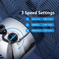 Aigostar Emery - Ventilator Standventilator Metall Mit Oszillation 90° Im Chrom -Design - Höhen Verstellbarer Standfuß Industriell Mechanisch Standlüfter 3 Geschwindigkeit 4 Blätter 60 Watt Silber 13 Aigostar Emery - Ventilator Standventilator Metall Mit Oszillation 90° Im Chrom -Design - Höhen Verstellbarer Standfuß Industriell Mechanisch Standlüfter 3 Geschwindigkeit 4 Blätter 60 Watt Silber -Haushaltswaren Store a3cfc171d479758d4fa494154970aa1e