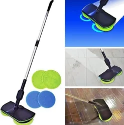 5 In 1 Floating Mop,Kabellos Rotierender Reinigungsmopp,Saugfähige Wischmops,Wiederaufladbarer,Mit Zwei Spinnköpfen,Sechs Mikrofaser-Pads Wischmops -Haushaltswaren Store a3e15729b508739633719be42f0b2bf1