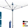 BLOME Wäschespinne Standard Medium Plus - Inkl. Bodenhülse Mit Deckel, Wäscheschirm Mit 60m Wäscheleine, Hochwertig & Stabil, Germany -Haushaltswaren Store a462c7a1adf144e949fa10c374484add