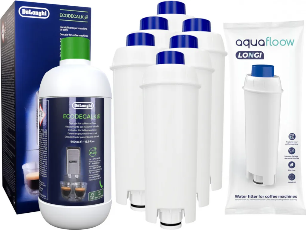6x Wasserfilter + Delonghi 500ml EcoDecalk Entkalk Von Wesper Kompatible Mit DeLonghi ECAM 45.366.B 3 6x Wasserfilter + Delonghi 500ml EcoDecalk Entkalk Von Wesper Kompatible Mit DeLonghi ECAM 45.366.B