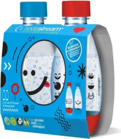 Sodastream 2x PET Flaschen 0,5 L Blau Und Rot