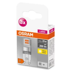 OSRAM BASE LED Lampe PIN, Pinlampe Mit G9 Sockel, 1,90W, Ersatz Für 20W-Glühbirne, Klar, Warmweiss (2700K), 3er-Pack -Haushaltswaren Store a4d9b24ef4c7dabcb0540c90090c06a3