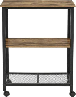 Servierwagen Barwagen Mit Ablage Beistellwagen Allzweckwagen Rollwagen Schwarz/holzfarben [en.casa] -Haushaltswaren Store a4ec30d9ee3f0003a3bca98595cce2c6