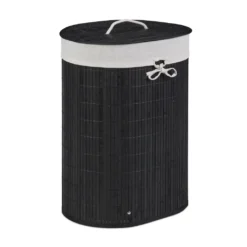 Relaxdays Bambus Wäschekorb Oval -Haushaltswaren Store a5431559a10e04eb168b96db39de5c55