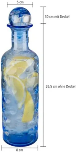 APS Glaskaraffe -ICEBLUE- /// Ø 8 Cm, H: 30 Cm, 0,8 Liter /// Glas, Blau, Silikon /// 10723 12 APS Glaskaraffe -ICEBLUE- /// Ø 8 Cm, H: 30 Cm, 0,8 Liter /// Glas, Blau, Silikon /// 10723 -Haushaltswaren Store a59a97f06f89c55c700346fee1b0c463