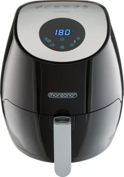 Monzana Heißluftfritteuse Digitales Touch-Display 3,6 L Ohne Öl Fett 6 Programme 1500 W Küche Fritteuse Heißluftofen Schwarz -Haushaltswaren Store a5c9d130d8786efdb167cba061d4aa67